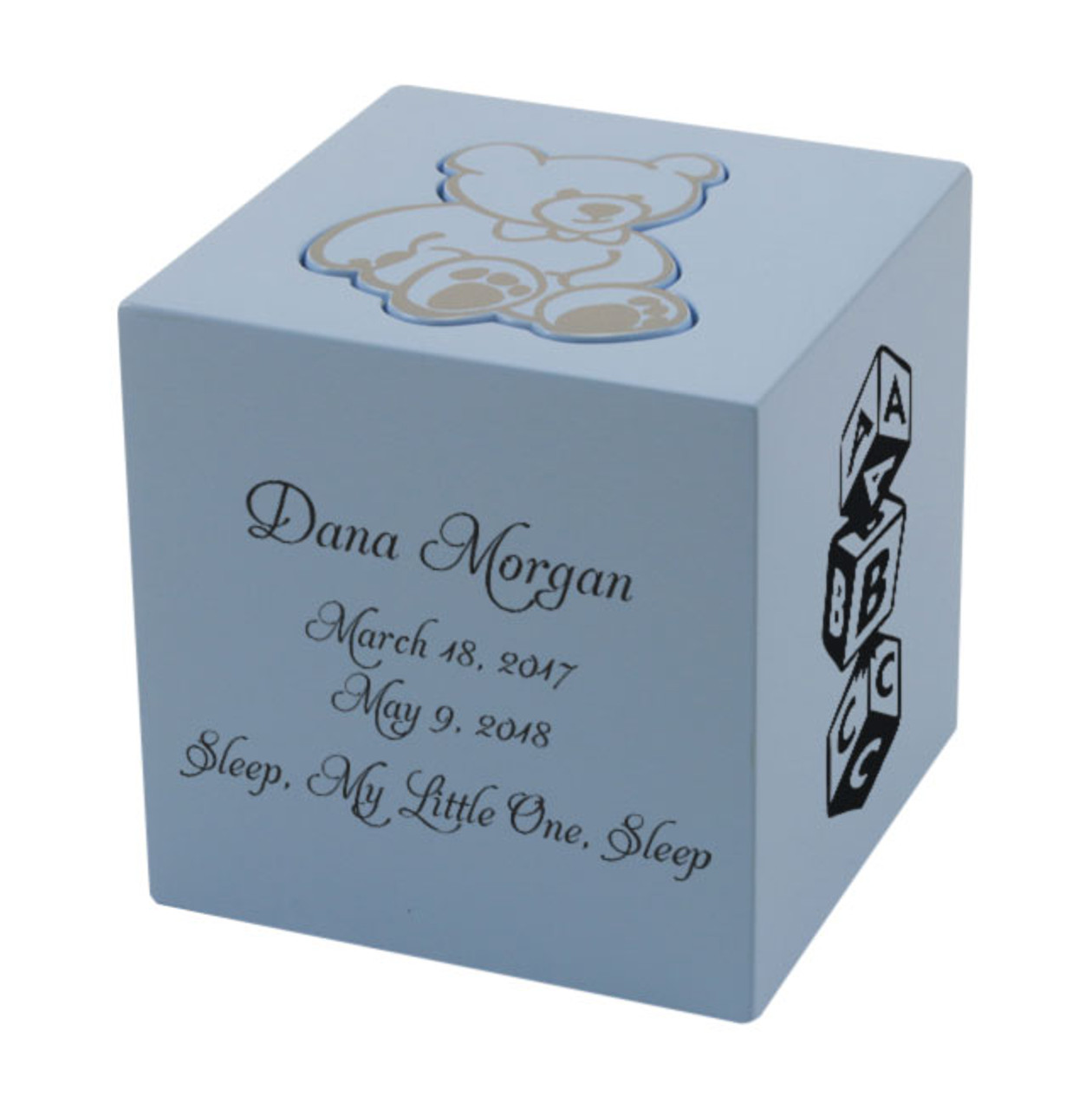 Blue Teddy Bear Box Urn